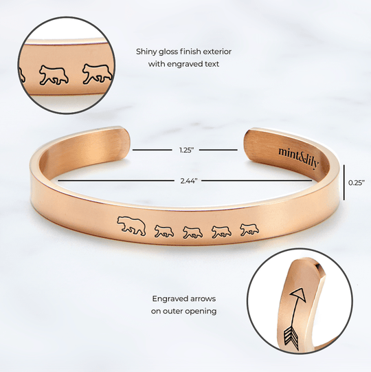 Mama Bear & Her Baby Bears Engraved Personalizable Cuff Bracelet Bracelet For Woman MelodyNecklace