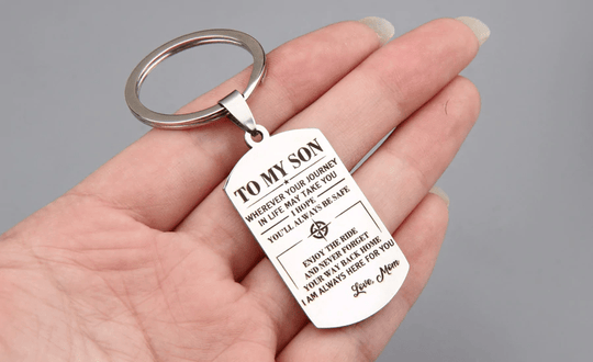 Mom To My Son-ALWAYS BE SAFE Keychain Keychain MelodyNecklace