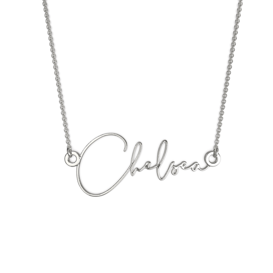 Monroe Name Necklace Silver Necklace MelodyNecklace