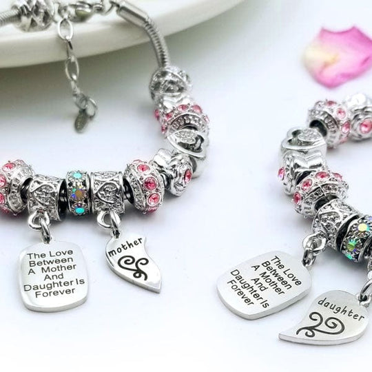 Mother Daughter Eternal Love Bracelets Mother & Daughter Set / Pink Bracelets Bella's Yard