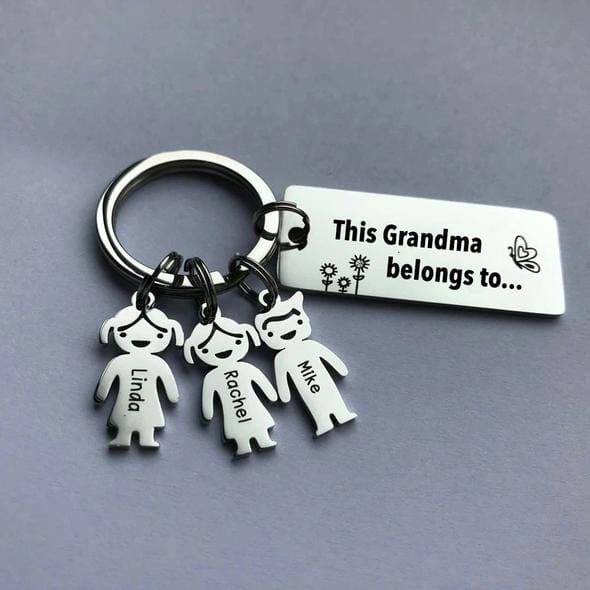 Mother's Day Gift Customized Family Kids Charm Keychain Keychain MelodyNecklace