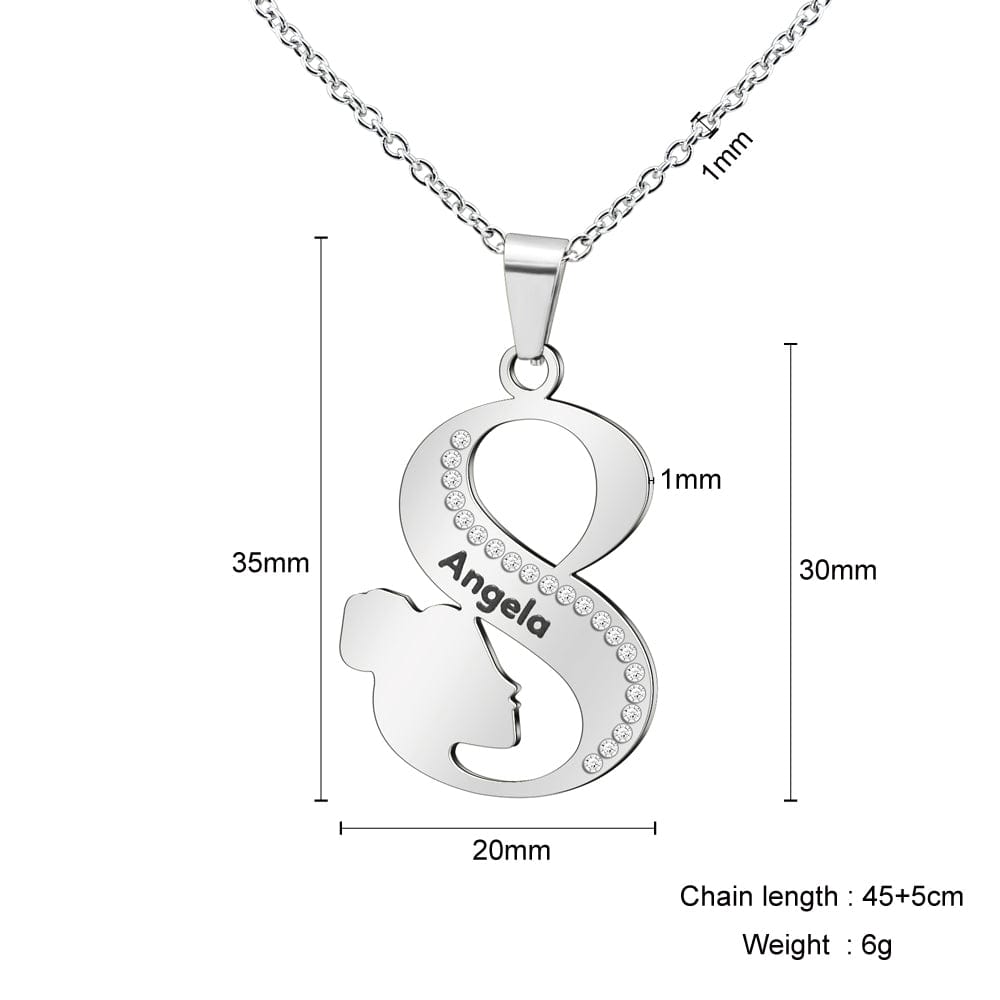 Mother's Day Gift Infinity Love  Mom Symbol Name Necklace Mom Necklace MelodyNecklace