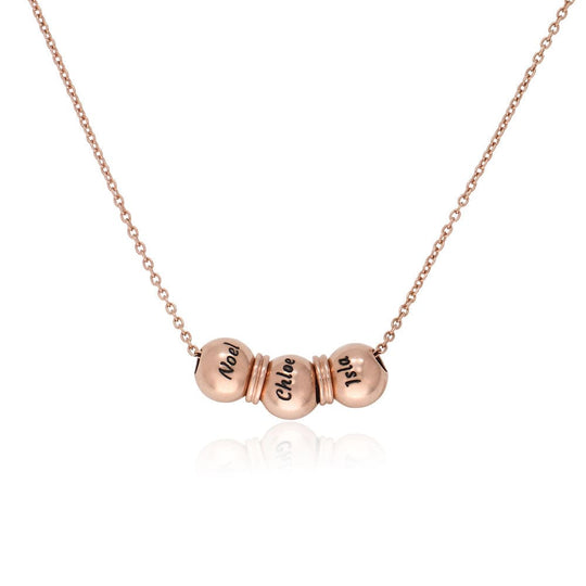 Mother's Day Gift Personalised Beads Balance Necklace 18K Rose Gold Plated Mom Necklace MelodyNecklace