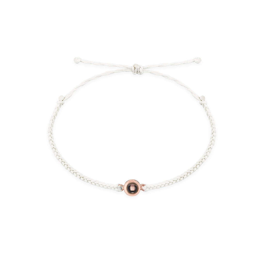 Personalized Circle Photo Bracelet White/Rose Gold Bracelet For Woman MelodyNecklace