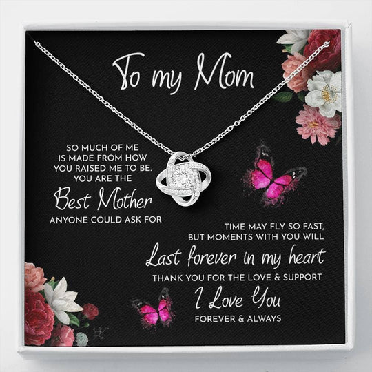 Mother's Day Gift To My Mom Time May Fly Love Knot Necklace Mom Necklace MelodyNecklace