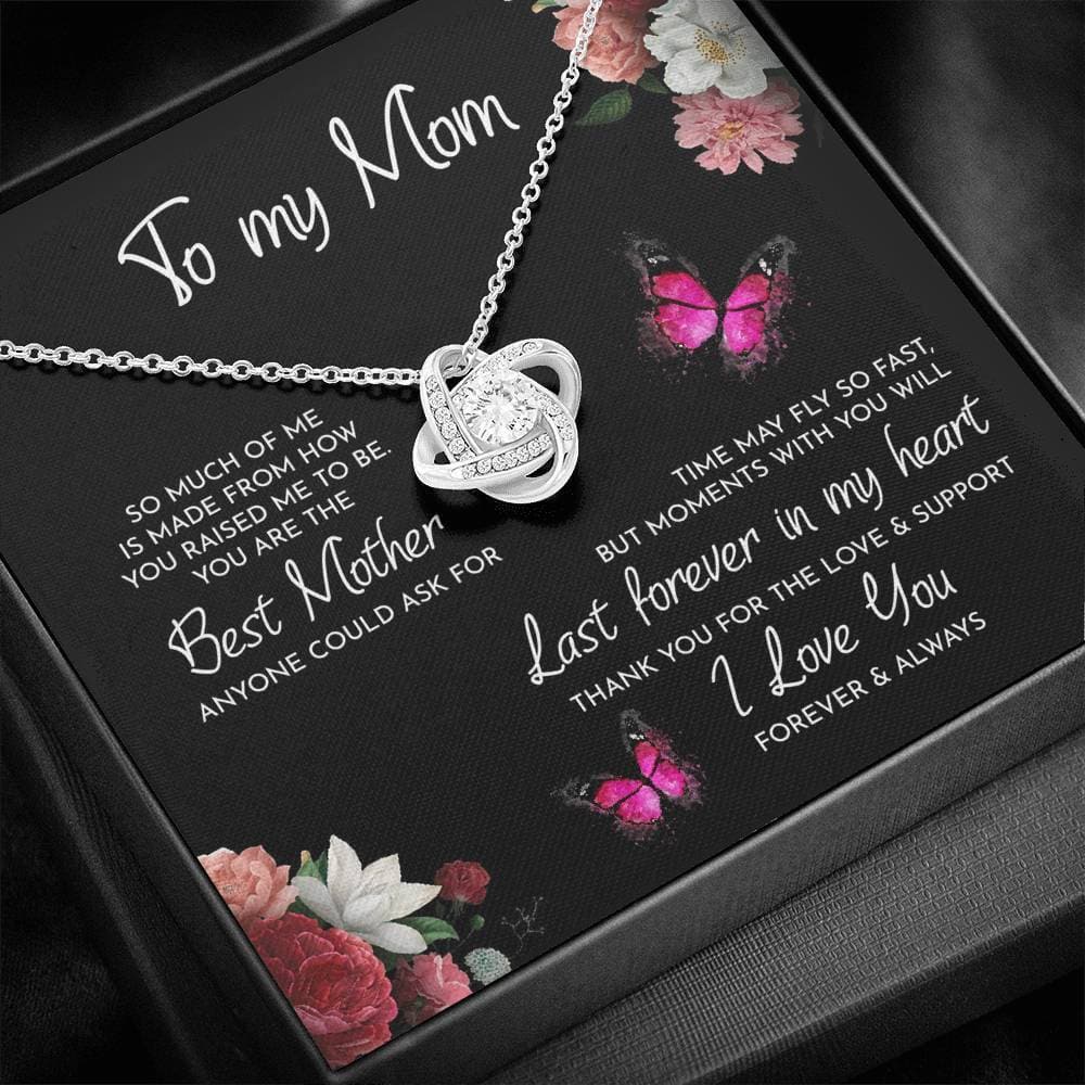 Mother's Day Gift To My Mom Time May Fly Love Knot Necklace Mom Necklace MelodyNecklace