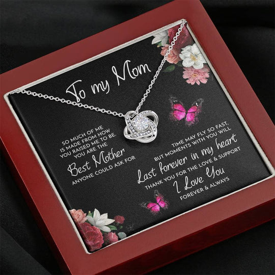 Mother's Day Gift To My Mom Time May Fly Love Knot Necklace Mom Necklace MelodyNecklace