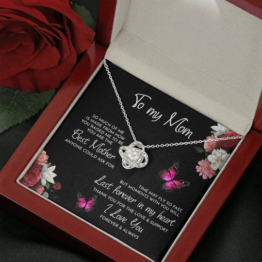 Mother's Day Gift To My Mom Time May Fly Love Knot Necklace Mom Necklace MelodyNecklace