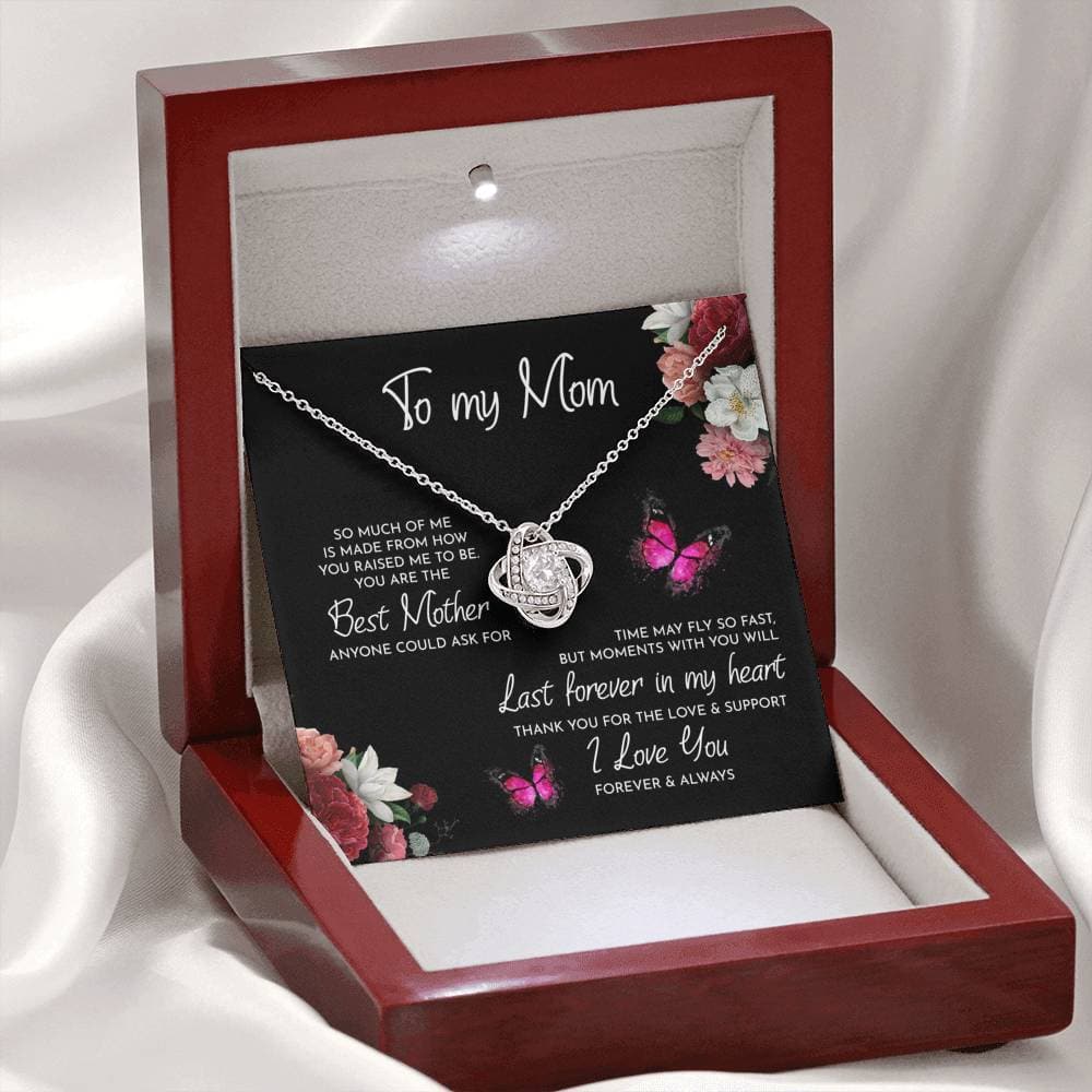 Mother's Day Gift To My Mom Time May Fly Love Knot Necklace Mom Necklace MelodyNecklace