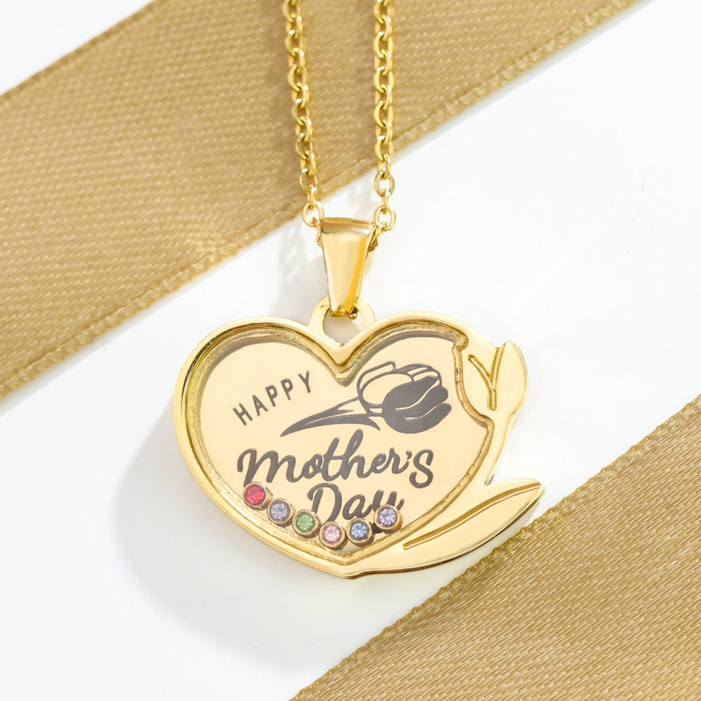 Mother's Day Gift Tulip Birthstone Necklace Mom Necklace MelodyNecklace