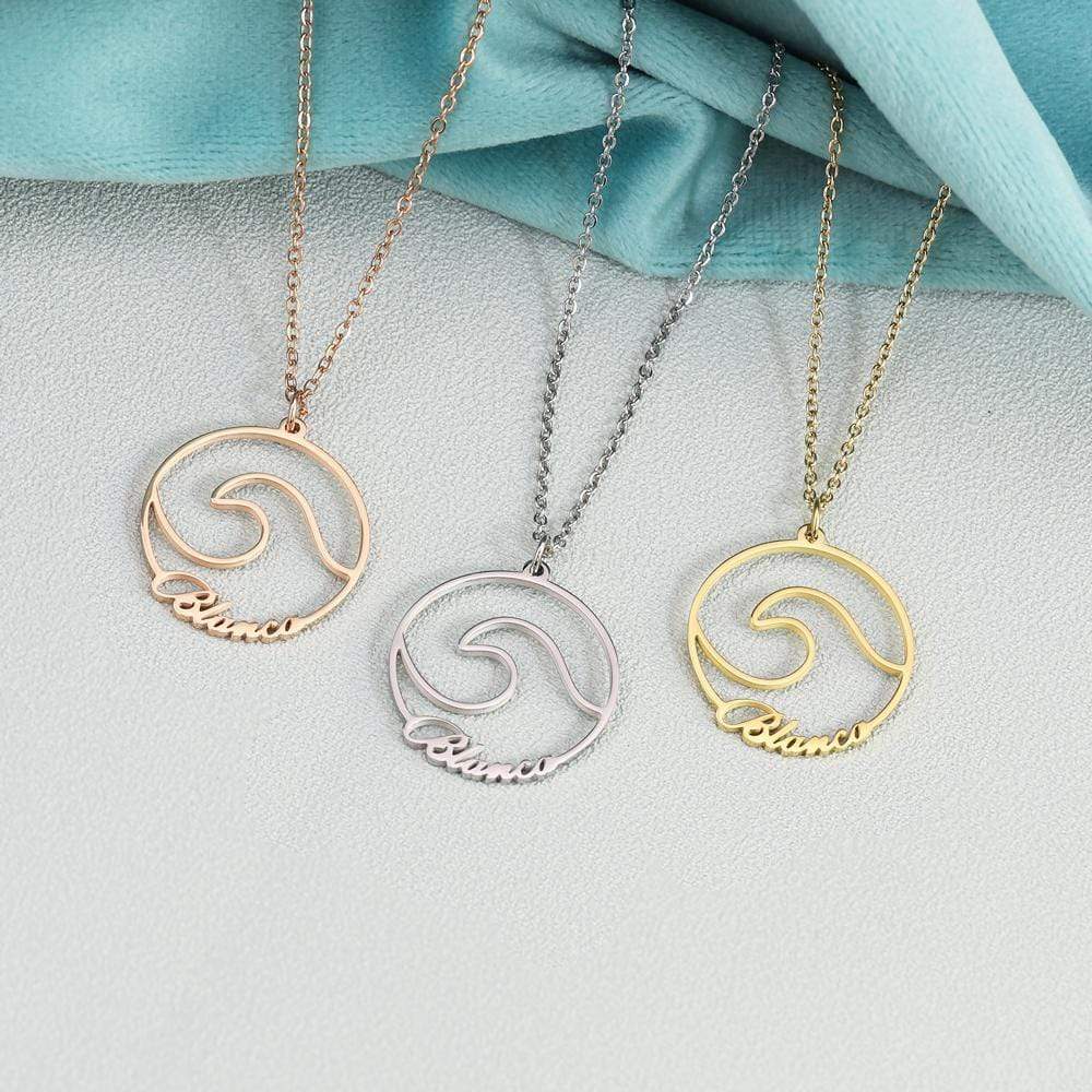 Ocean Wave Name Necklace Myron Necklace MelodyNecklace