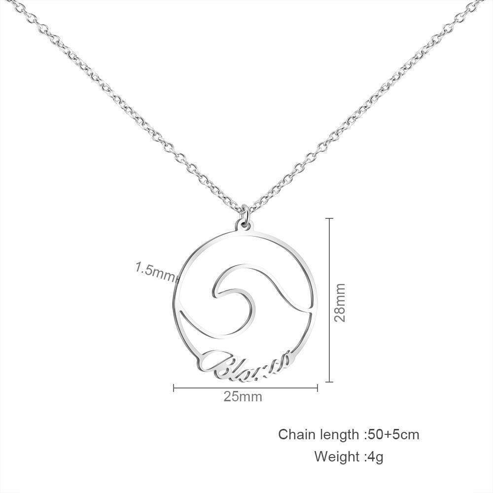 Ocean Wave Name Necklace Myron Necklace MelodyNecklace