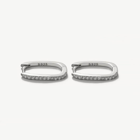 Pavé Hoop Earrings Silver Earrings Kosiner