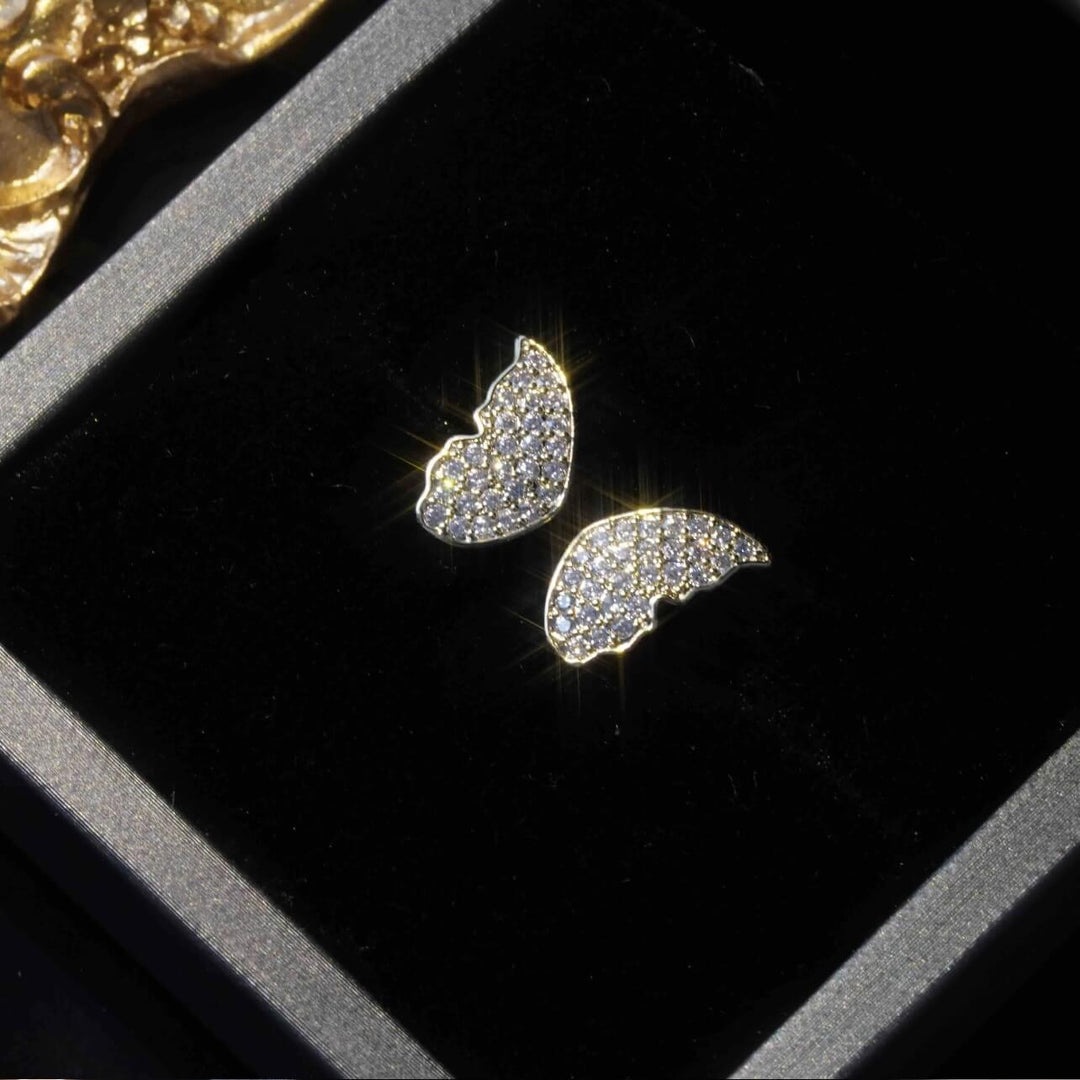 Pearl Zircon Cutout Butterfly Wings Earrings Earring MelodyNecklace