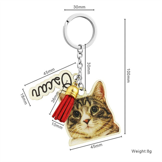 Personalized Animal Photo Wood Keychain avrilname