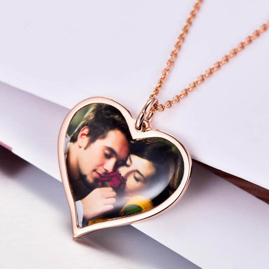 Personalized Heart Color Photo Necklace Necklace MelodyNecklace