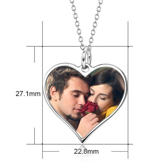 Personalized Heart Color Photo Necklace Necklace MelodyNecklace