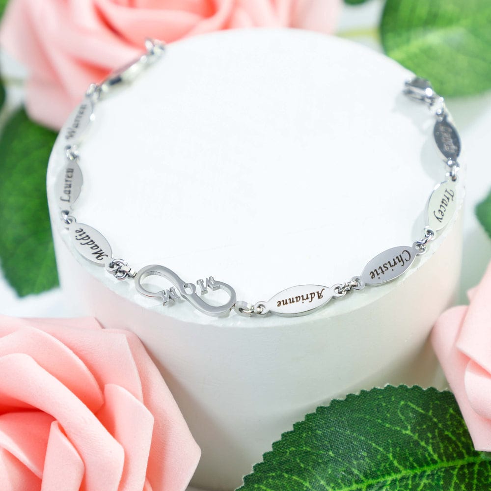 Personalized Mom infinite love Bracelet With Kids' Names MelodyNecklace