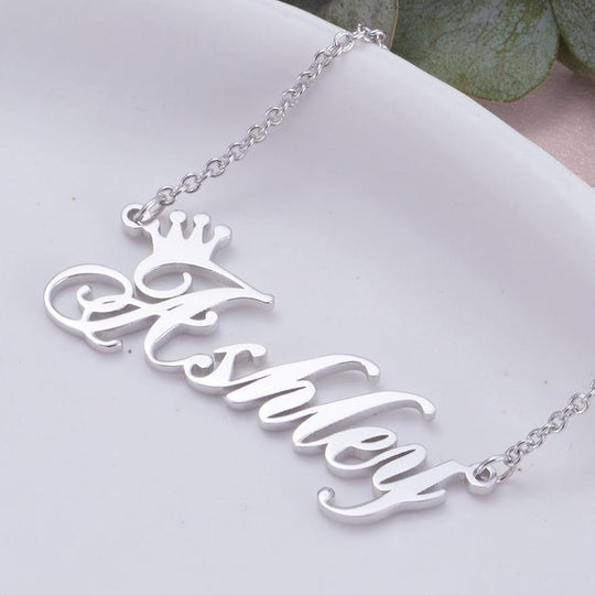 Personalized Name Crown Necklace MelodyNecklace