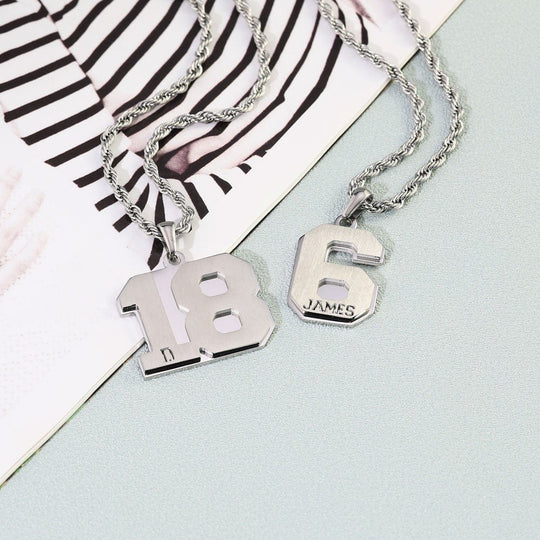 Personalized Number Necklace With Engraving Necklace for man MelodyNecklace