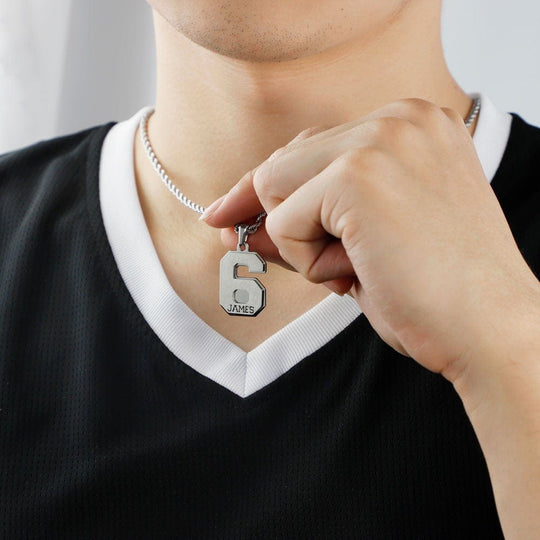 Personalized Number Necklace With Engraving Necklace for man MelodyNecklace