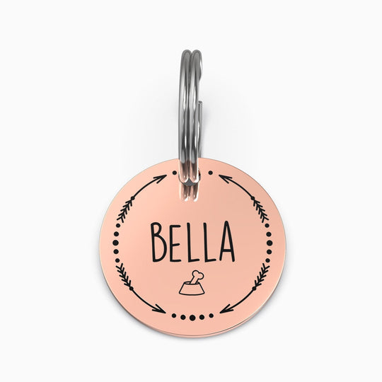 Personalized Pet Tag - Custom Dog Tag - Cat Tag Rose Gold / Small / Arrows + Bone Myron Keychain MelodyNecklace