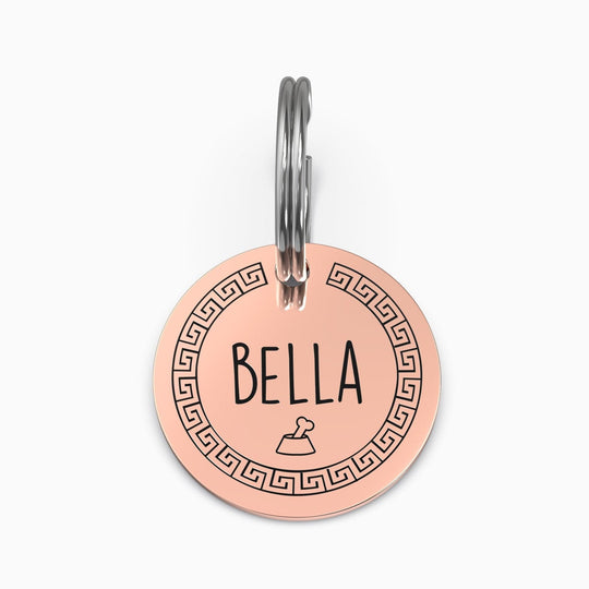 Personalized Pet Tag - Custom Dog Tag - Cat Tag Rose Gold / Small / Greek + Bone Pet Tag Mint & Lily