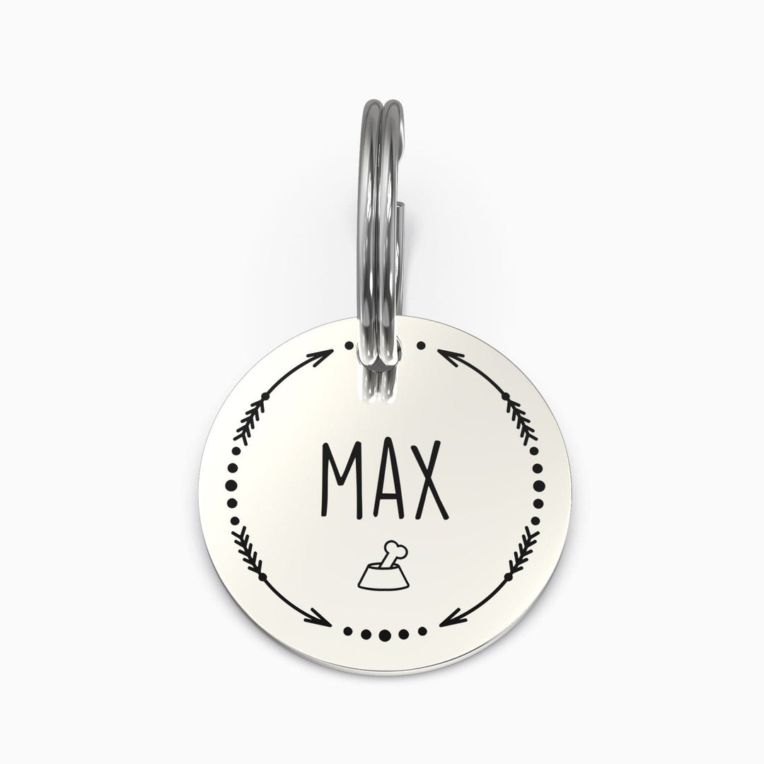 Personalized Pet Tag - Custom Dog Tag - Cat Tag Silver / Small / Arrows + Bone Pet Tag Mint & Lily