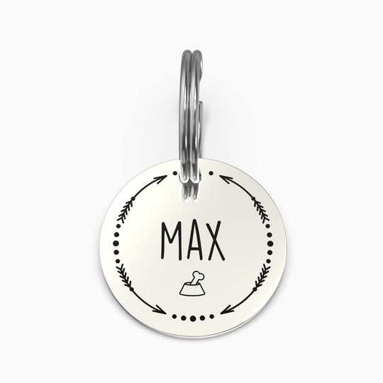 Personalized Pet Tag - Custom Dog Tag - Cat Tag Silver / Small / Arrows + Bone Pet Tag Mint & Lily