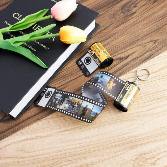 Personalized Photo Films Album Keychain Keychain MelodyNecklace