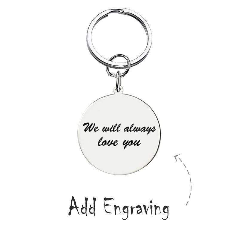 Personalized Photo Keychain Round Silvery Keychain MelodyNecklace