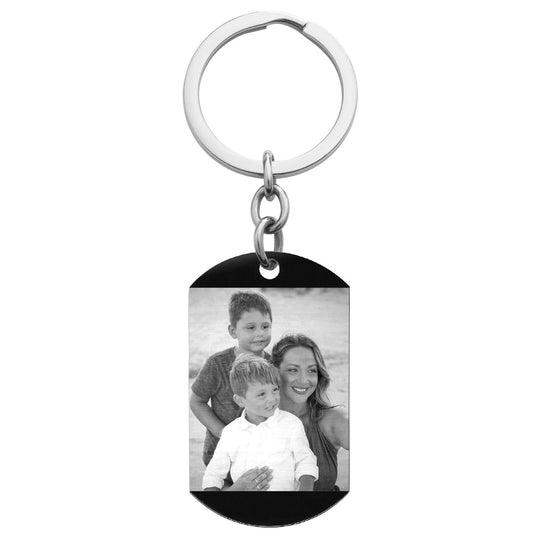 Personalized Photo/Text Engraving Stainless Steel Keychain Keychain MelodyNecklace