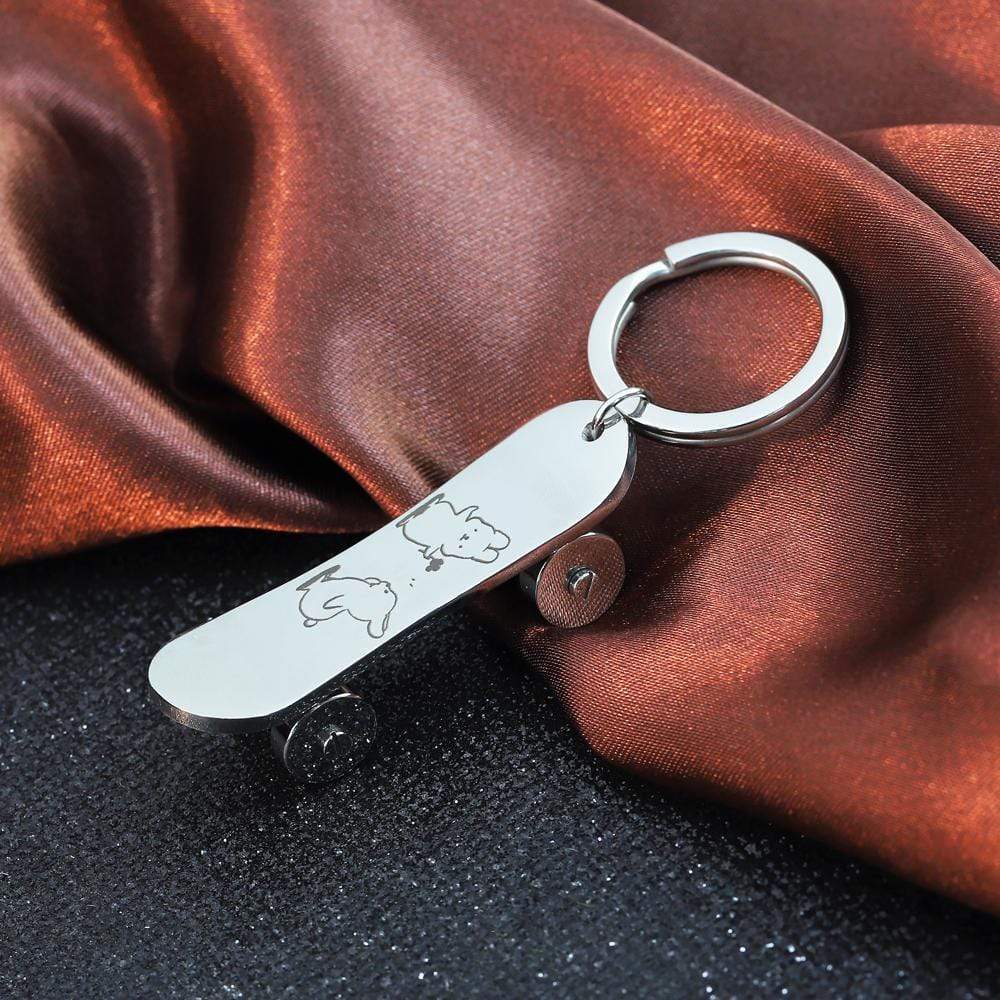 Personalized Skateboard Keychain Keychain MelodyNecklace