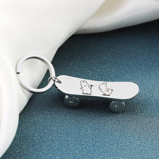 Personalized Skateboard Keychain Keychain MelodyNecklace