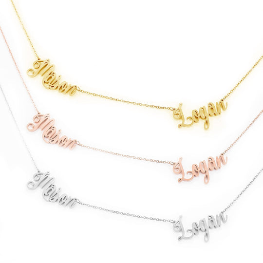 Personalized Two Name Necklace Necklace MelodyNecklace