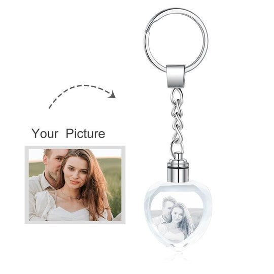 Photo Crystal Custom Keychain Glow Personalization Keychain MelodyNecklace