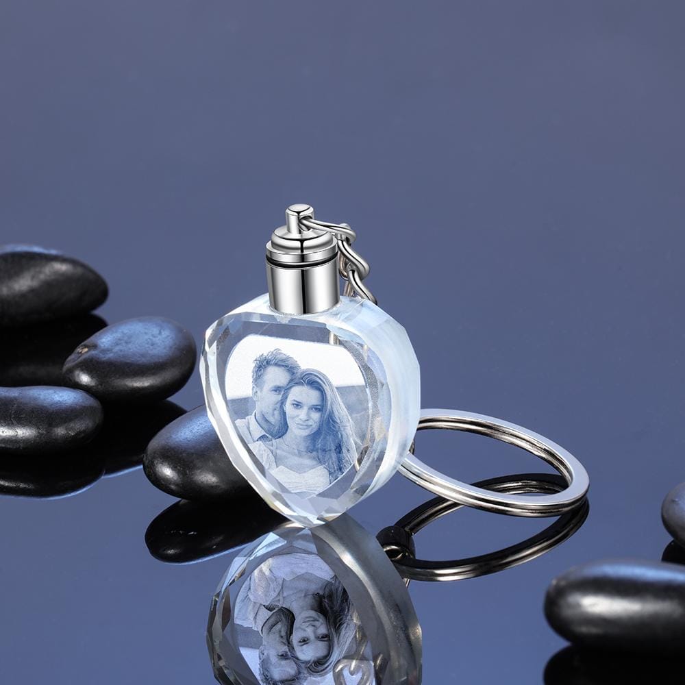 Photo Crystal Custom Keychain Glow Personalization Keychain MelodyNecklace