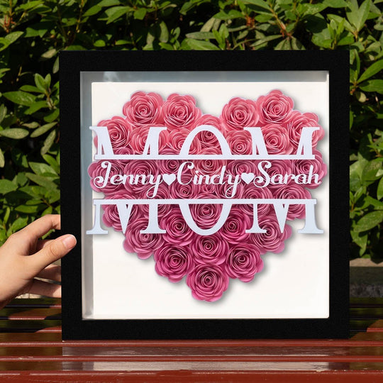 Mother's Day Flower Gift Personalized Mom Flower Shadow Box