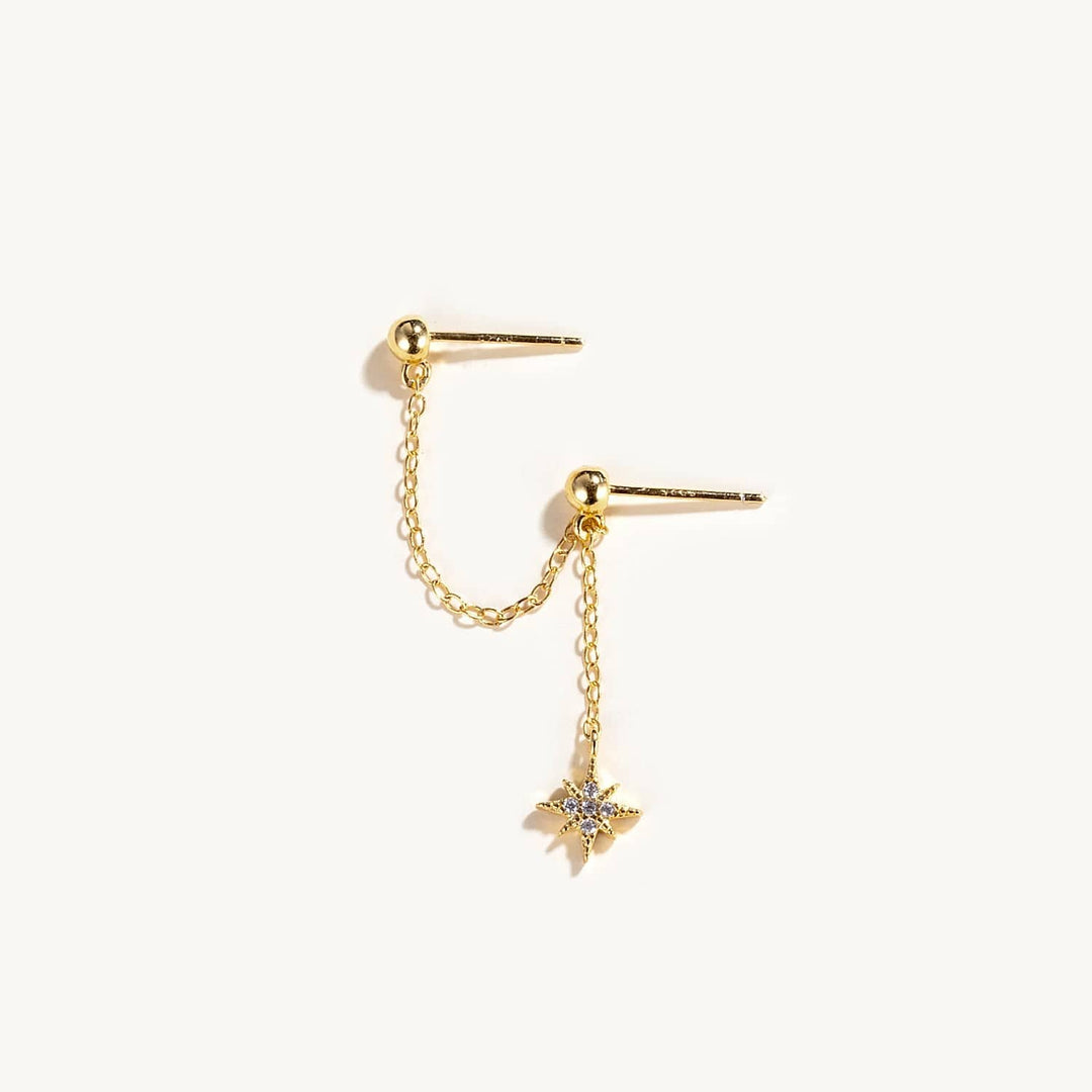 Polestar Zircon Threader Gold Earrings Kosiner