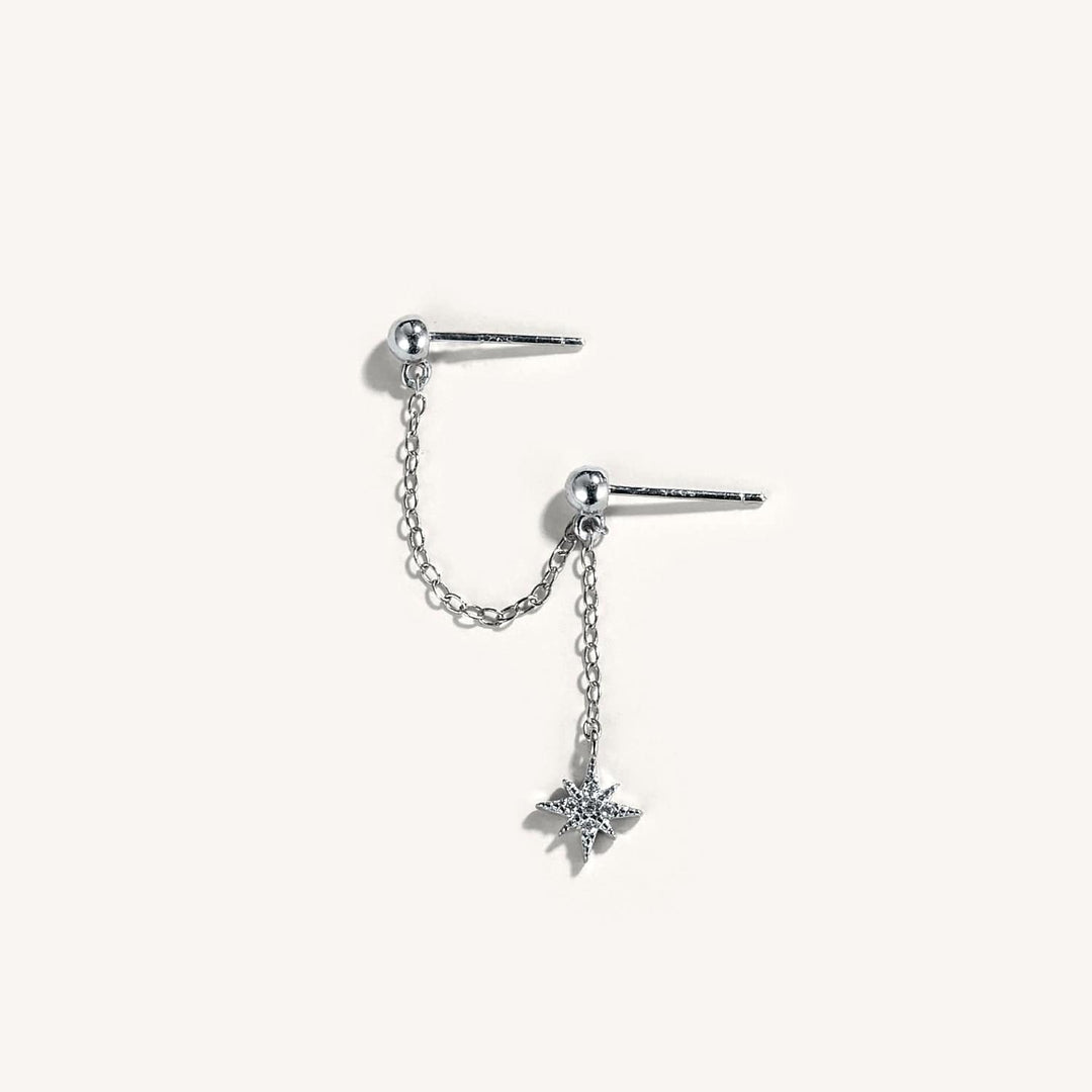 Polestar Zircon Threader Silver Earrings Kosiner