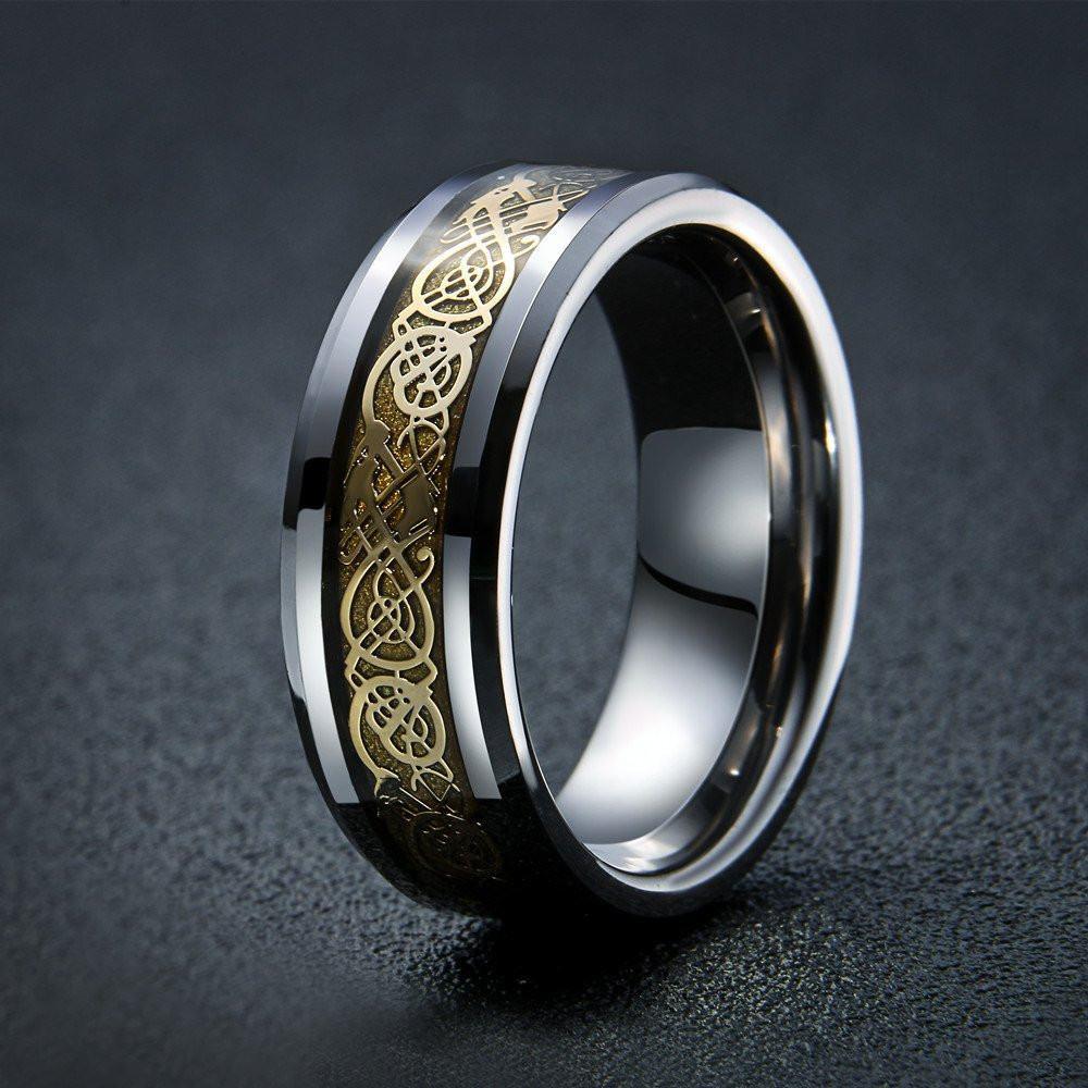 Nordic Dragon - Viking Steel Ring - The Dragon Shop