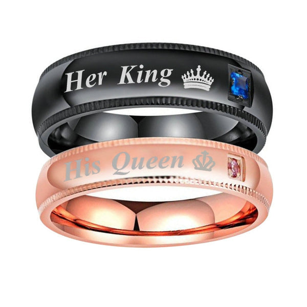 Valentines day gifts Her King His Queen Ring Couples Ring