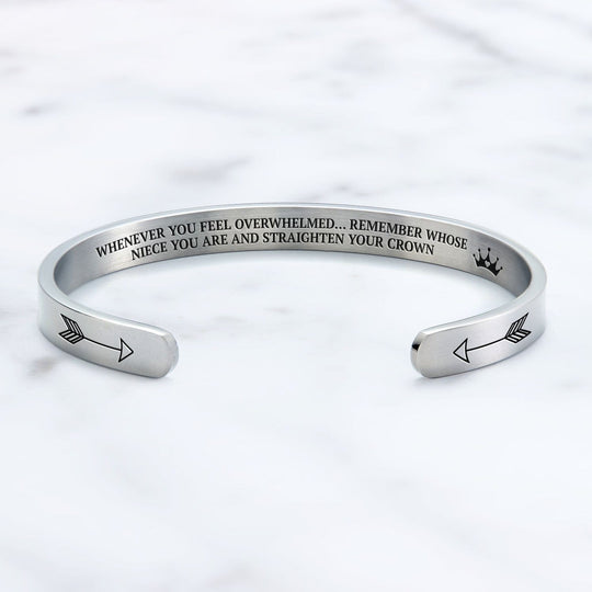 Remember Who You Are and Straighten Your Crown Cuff Bangle Bracelet Cuff Bracelet Mint & Lily