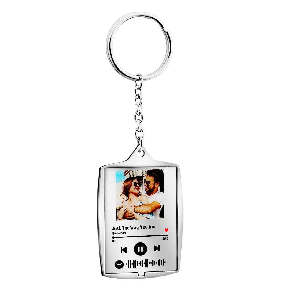 Scannable Spotify Keychain Personalized Photo and Engraving Keychain MelodyNecklace