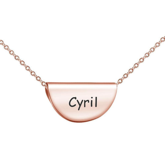 Semicircle Handbag Necklace Personalized Name 18K Rose Gold Plated Necklace MelodyNecklace