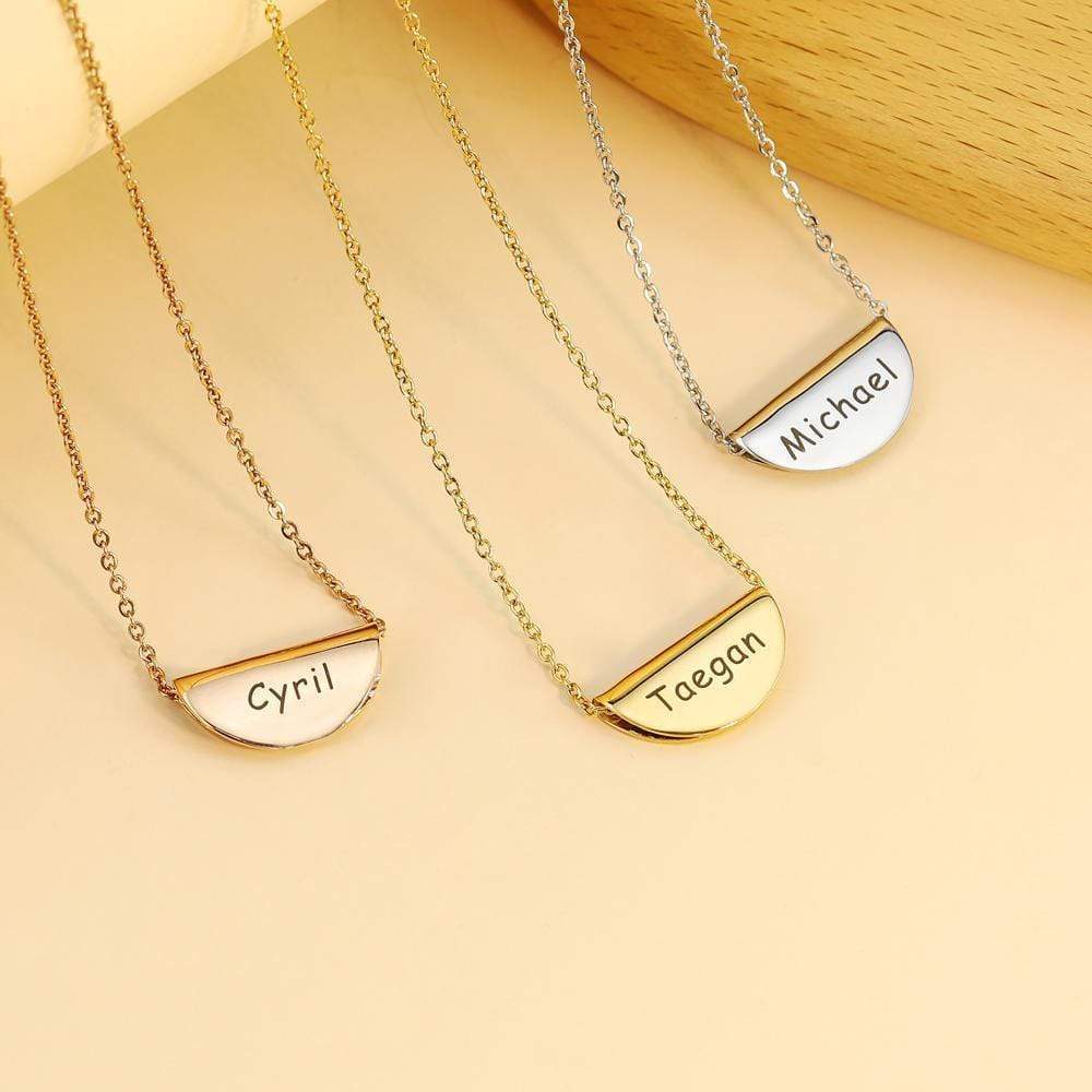 Semicircle Handbag Necklace Personalized Name Necklace MelodyNecklace