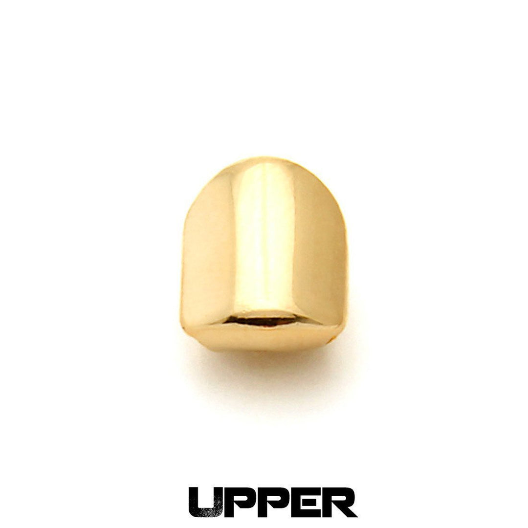 14K Gold / Top Single Tooth Cap Grillz GRX10039-Top