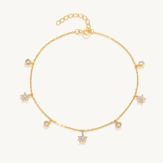 Snowflake Dangle Anklet Gold Anklet MelodyNecklace