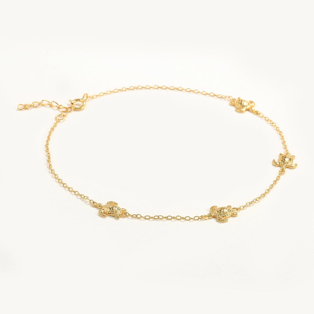 Solid Tortoise Sea Turtle Anklet Gold Anklet MelodyNecklace