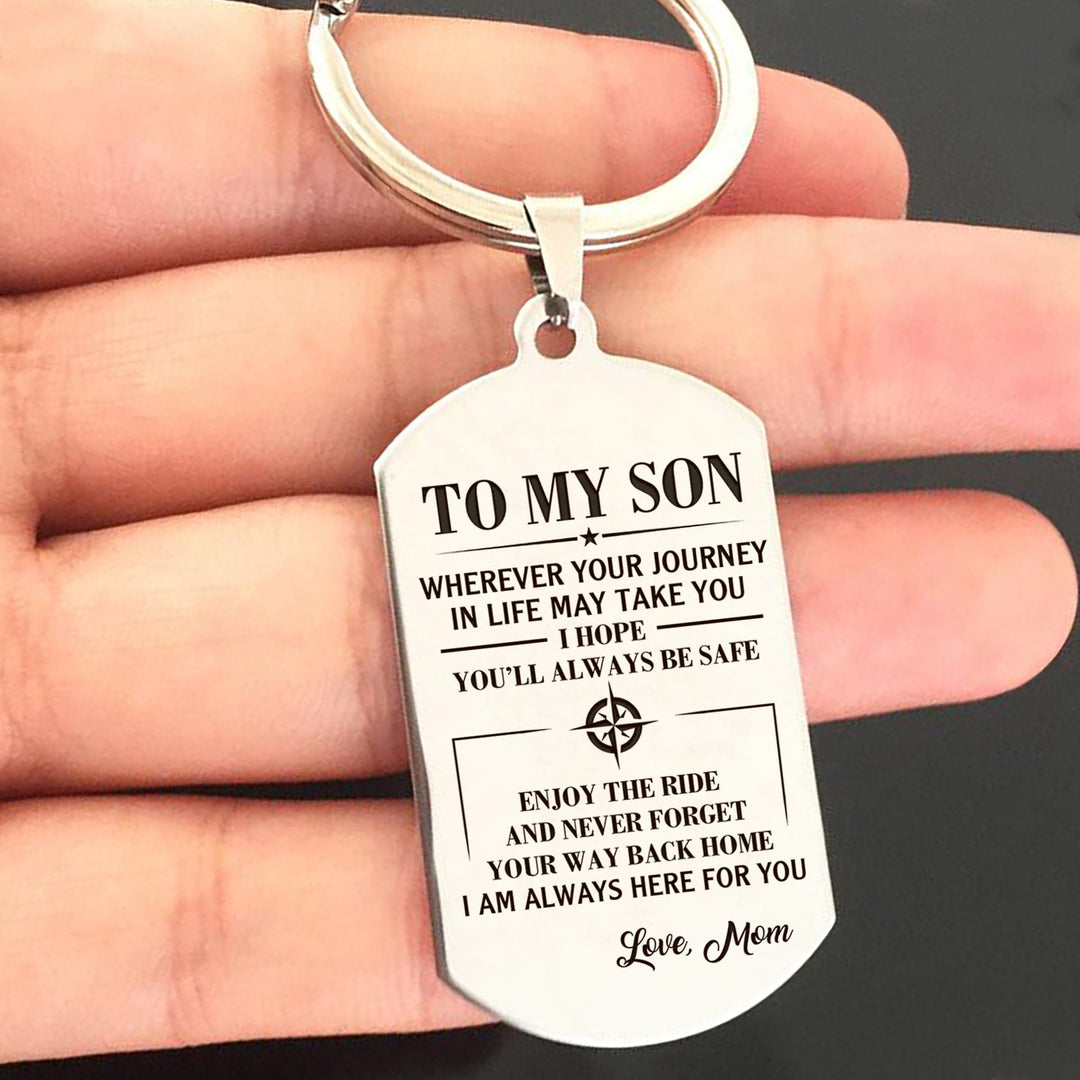 SON MOM - ALWAYS BE SAFE - KEY CHAIN Keychain MelodyNecklace